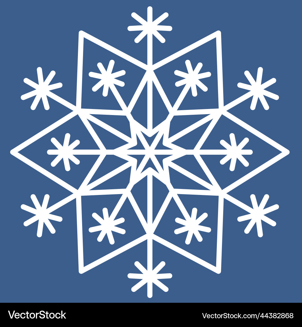 White snowflake on dark background symmetrical White snowflake on dark background symmetrical vector image
