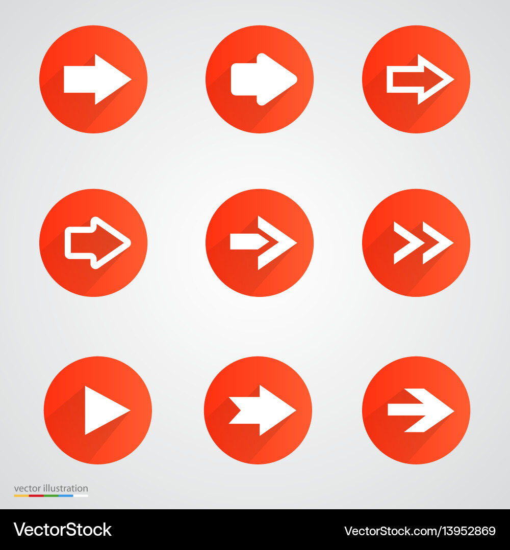 Arrow Icon Set - Circular Navigation vector image