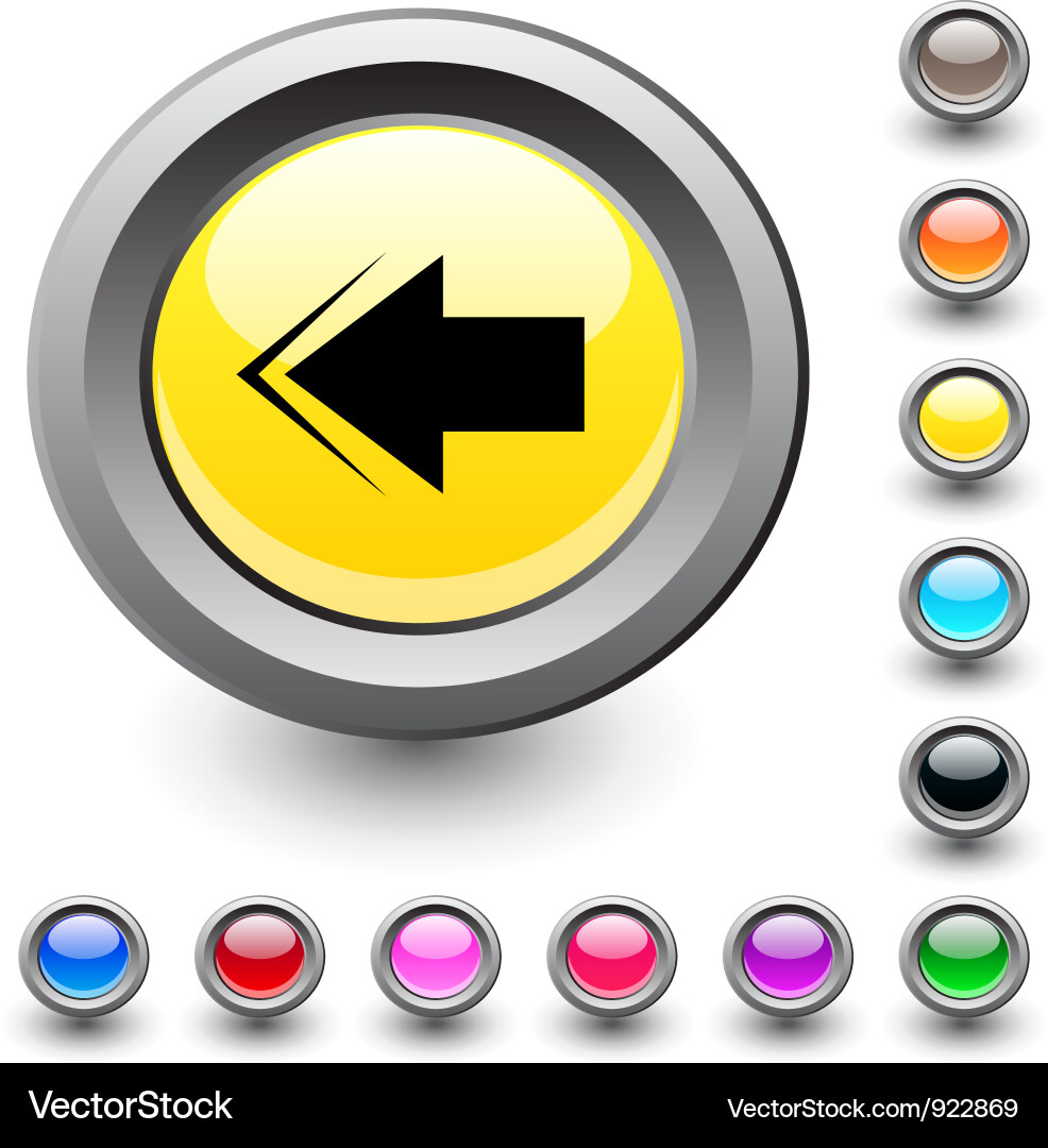 Back arrow round button Vector Image