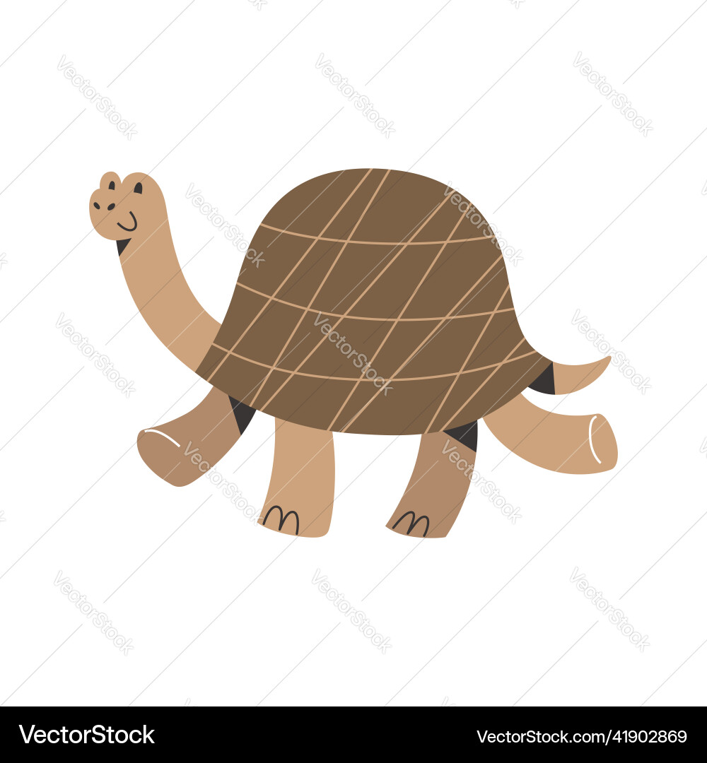 Big turtle with smile and face expression walking Vector Image