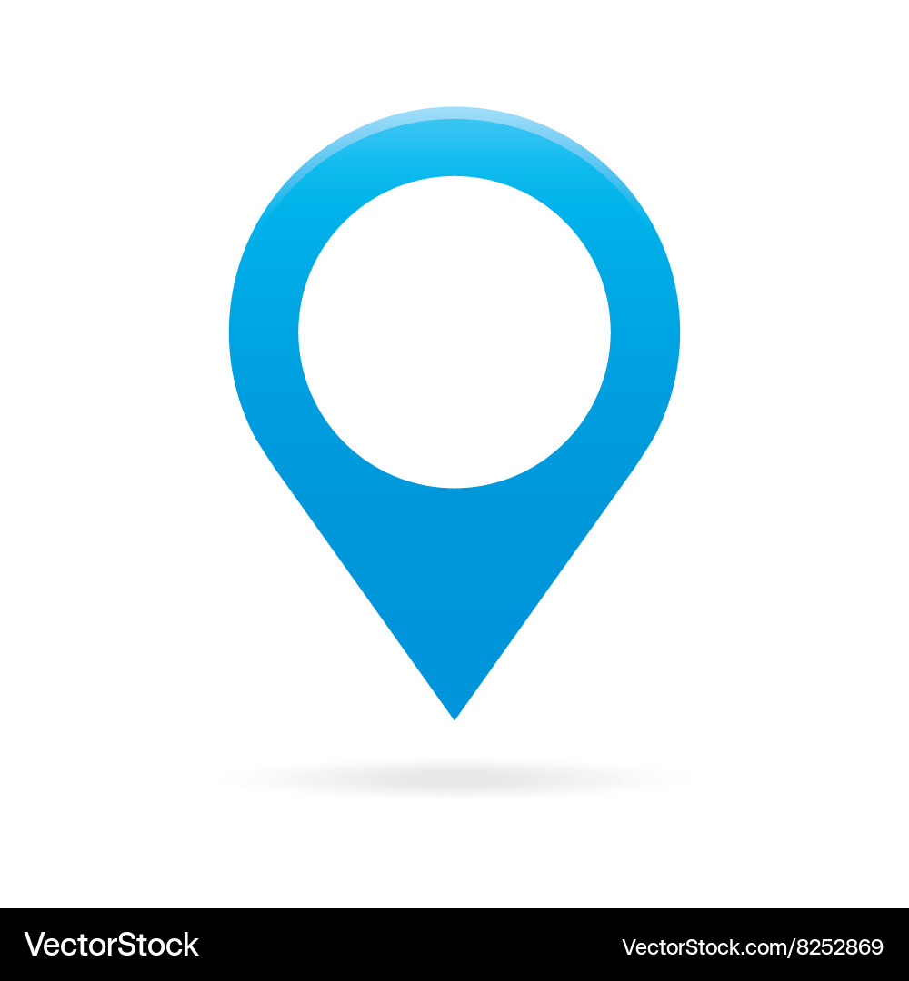 Blue Map Pointer Icon - GPS Marker vector image
