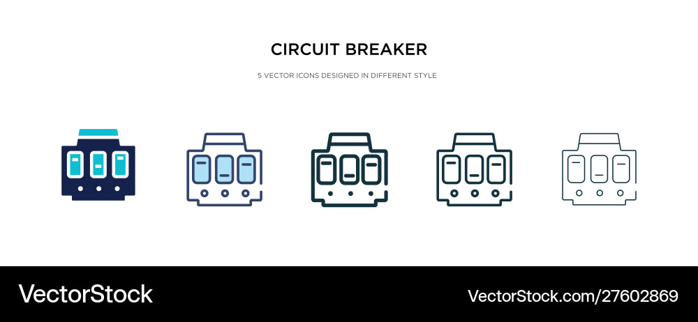 Circuit breaker icon in different style two Circuit breaker icon in different style two vector image
