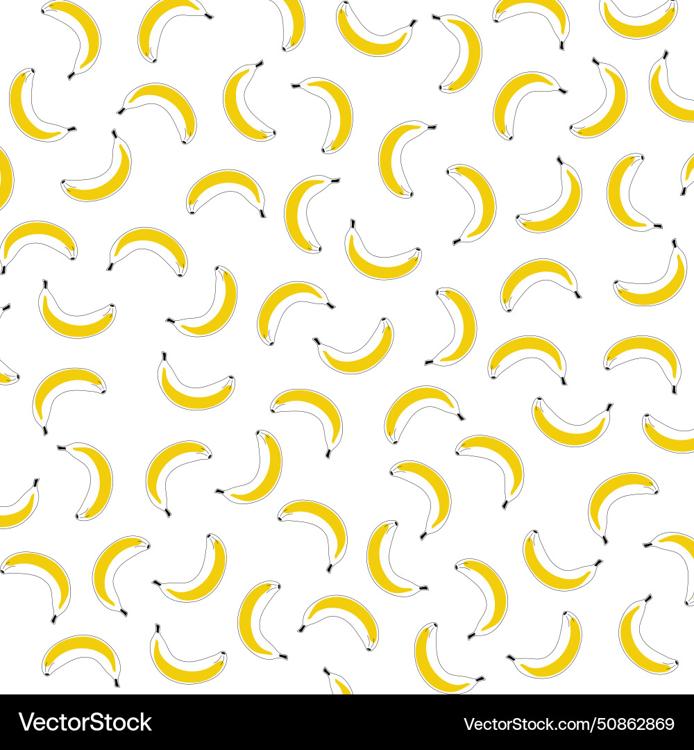 Contour pattern bananas with a yellow drop Contour pattern bananas with a yellow drop vector image