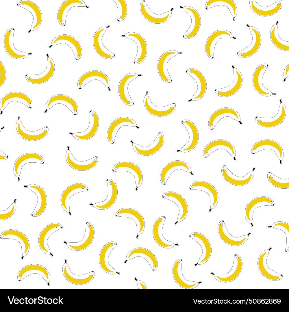 Contour pattern bananas with a yellow drop vector image