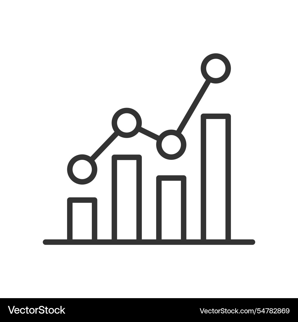 Graph chart icon isolated flat design Graph chart icon isolated flat design vector image