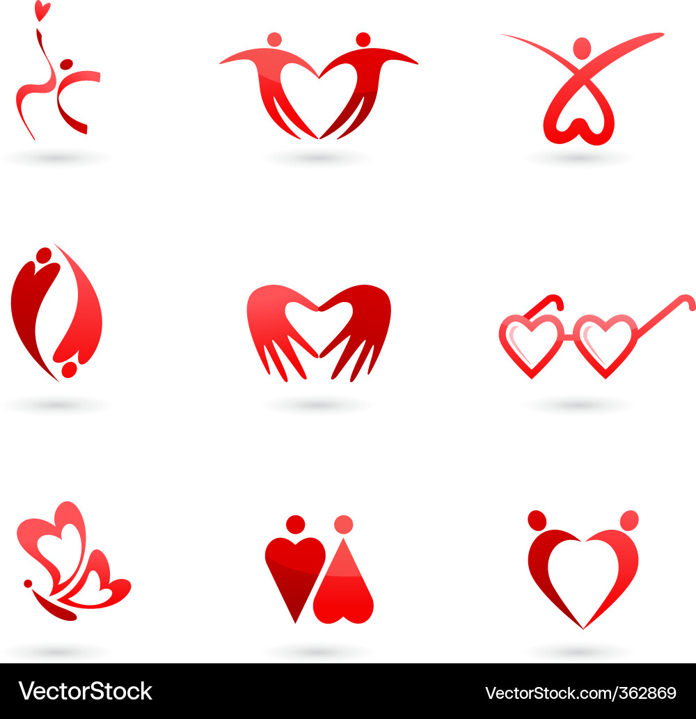 Heart & Love Icons vector image