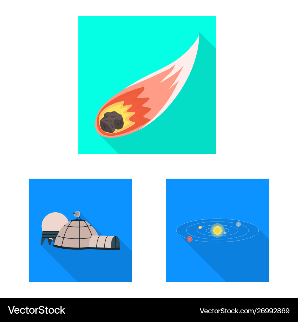 Isolated object science and cosmic logo set Isolated object science and cosmic logo set vector image