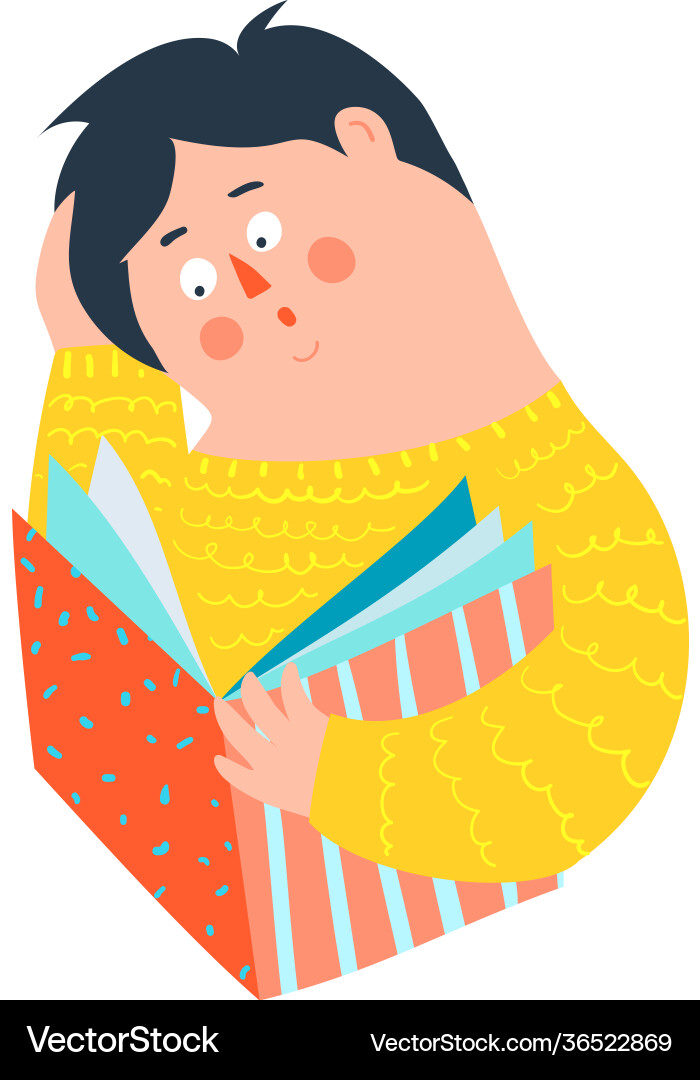 Mann oder Junge student Lesebuch Icon Design Vektorbild