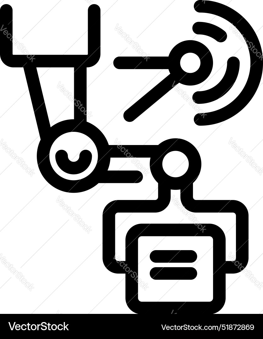 Robotic arm scanning document with sensor Robotic arm scanning document with sensor vector image