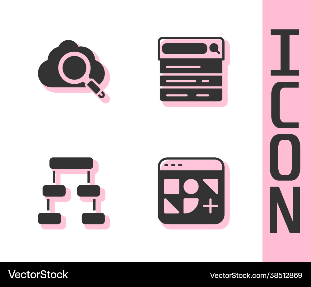 Set different files search cloud computing Set different files search cloud computing vector image