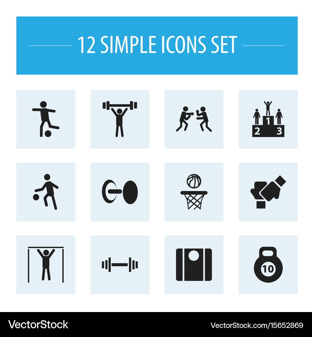 Set of 12 editable exercise icons includes vector image