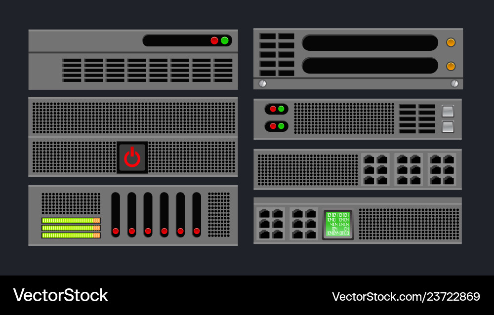Set of computer server Set of computer server vector image
