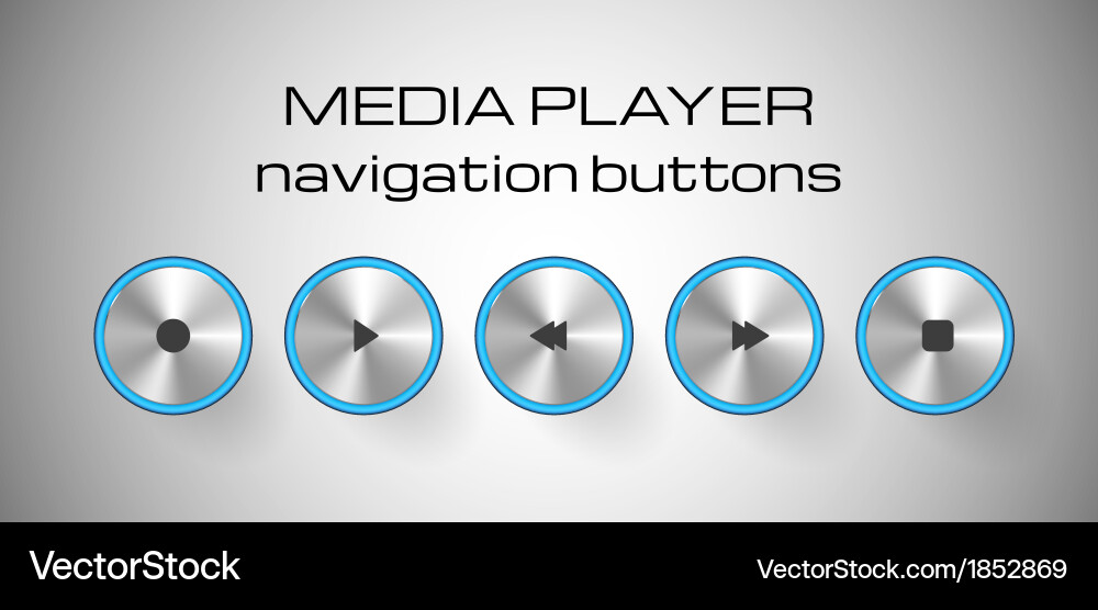 Set of media control buttons Vector Image