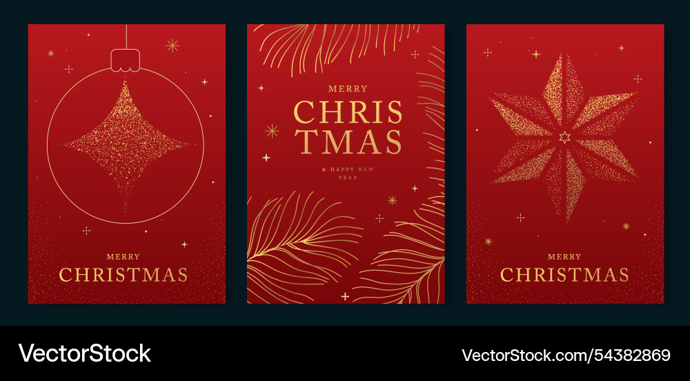 Set of merry christmas and happy new year cards Set of merry christmas and happy new year cards vector image