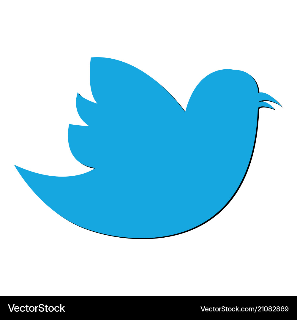 Social bird icon on background modern flat twitte Social bird icon on background modern flat twitte vector image