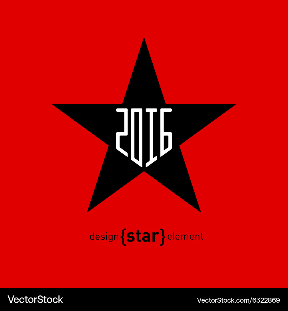Star with new year date abstract design element Vector Image