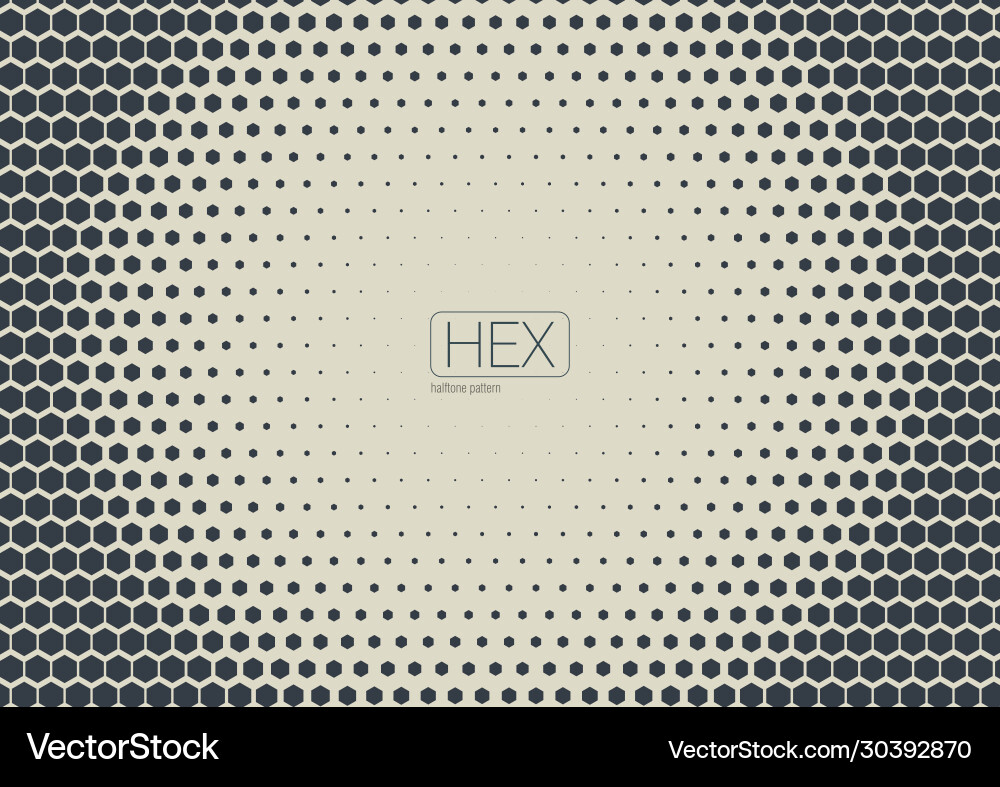 Abstract Geometric Halftone Hexagon Pattern vector image