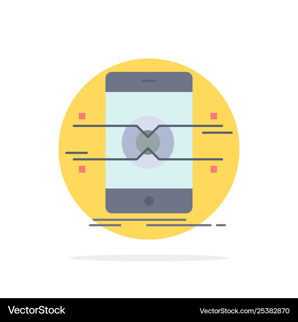 Api interface mobile phone smartphone flat color Api interface mobile phone smartphone flat color vector image