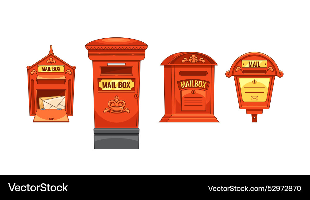 Classic Red Mailboxes vector image