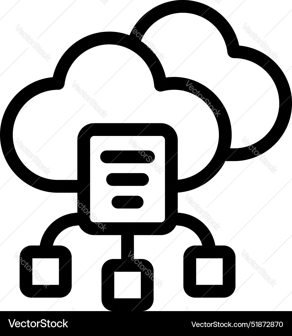 Cloud computing data storage sharing icon symbol Cloud computing data storage sharing icon symbol Vector Image