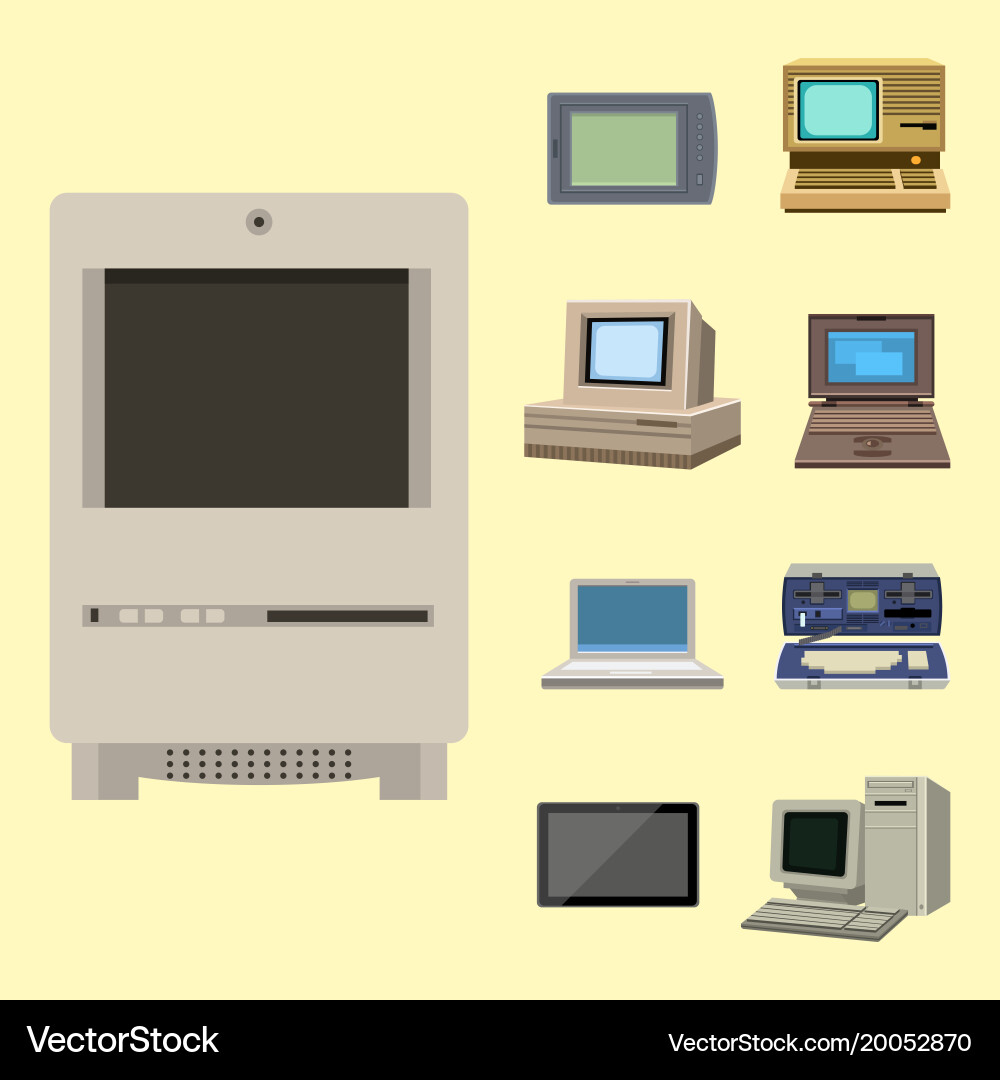 Computer technology evolution display Vector Image
