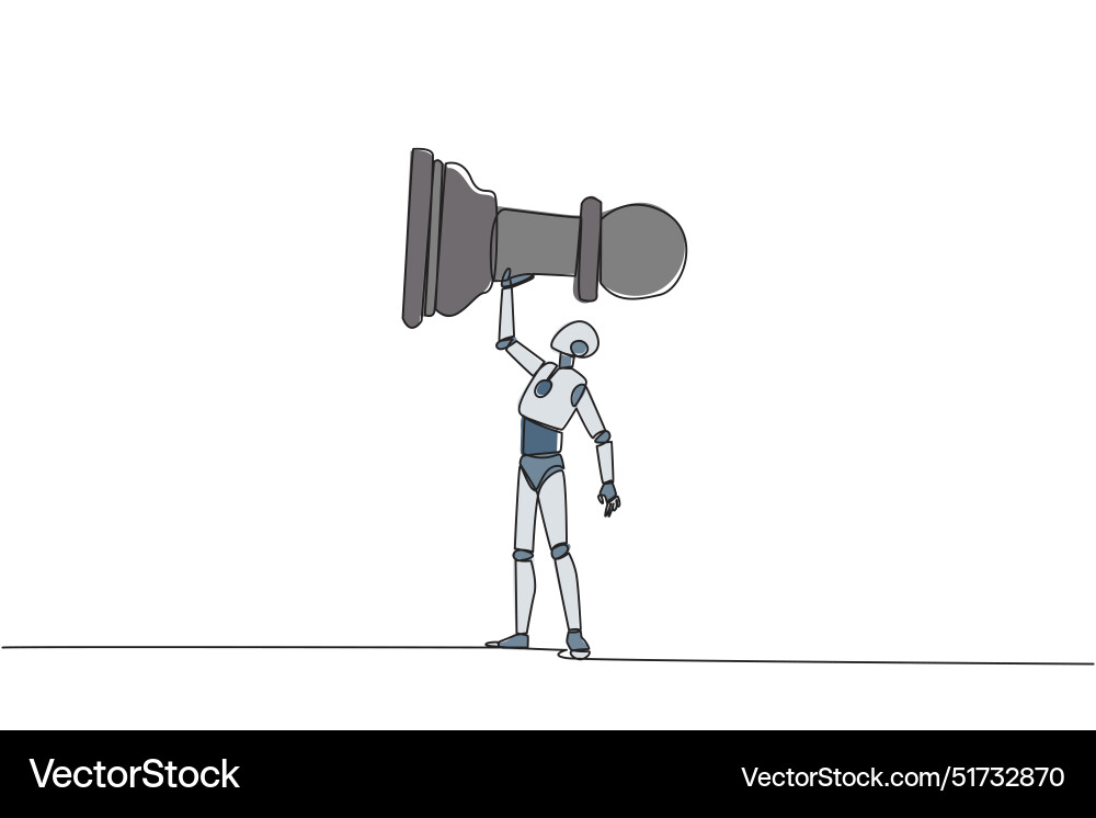 Continuous one line drawing robot smart Continuous one line drawing robot smart vector image