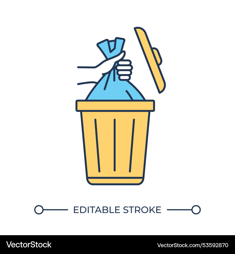 Garbage bin rgb color icon Vector Image