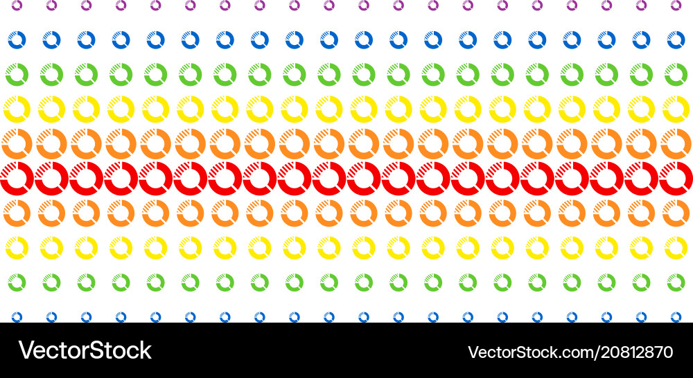 Pie chart shape halftone spectral array Pie chart shape halftone spectral array vector image