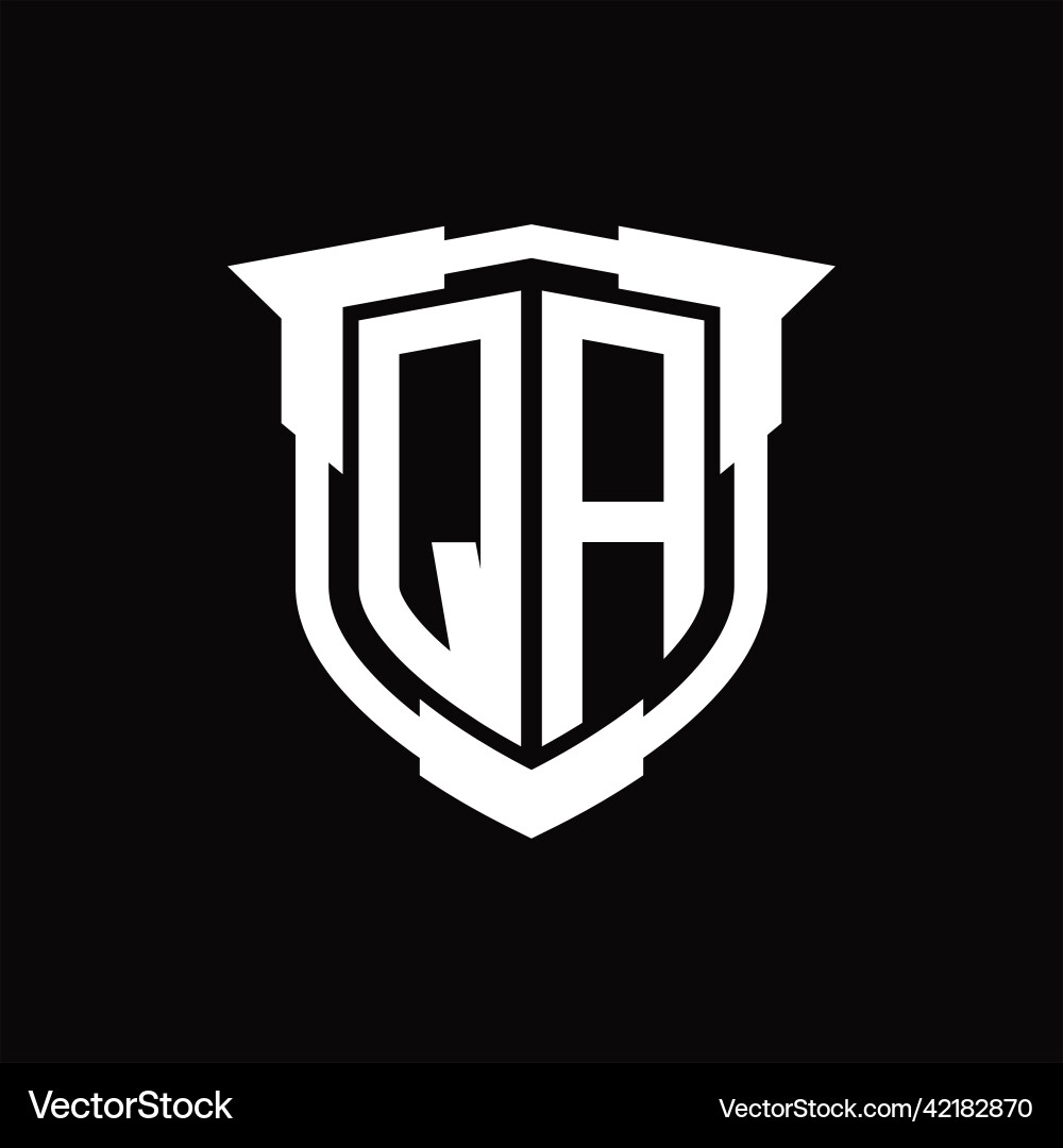 Qa logo monogram letter with shield shape design Vector Image