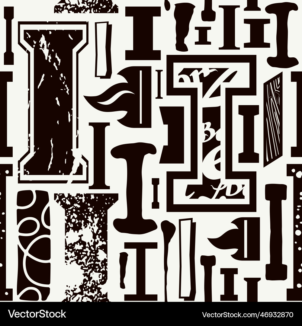 Seamless pattern with letters i in typographic Seamless pattern with letters i in typographic vector image