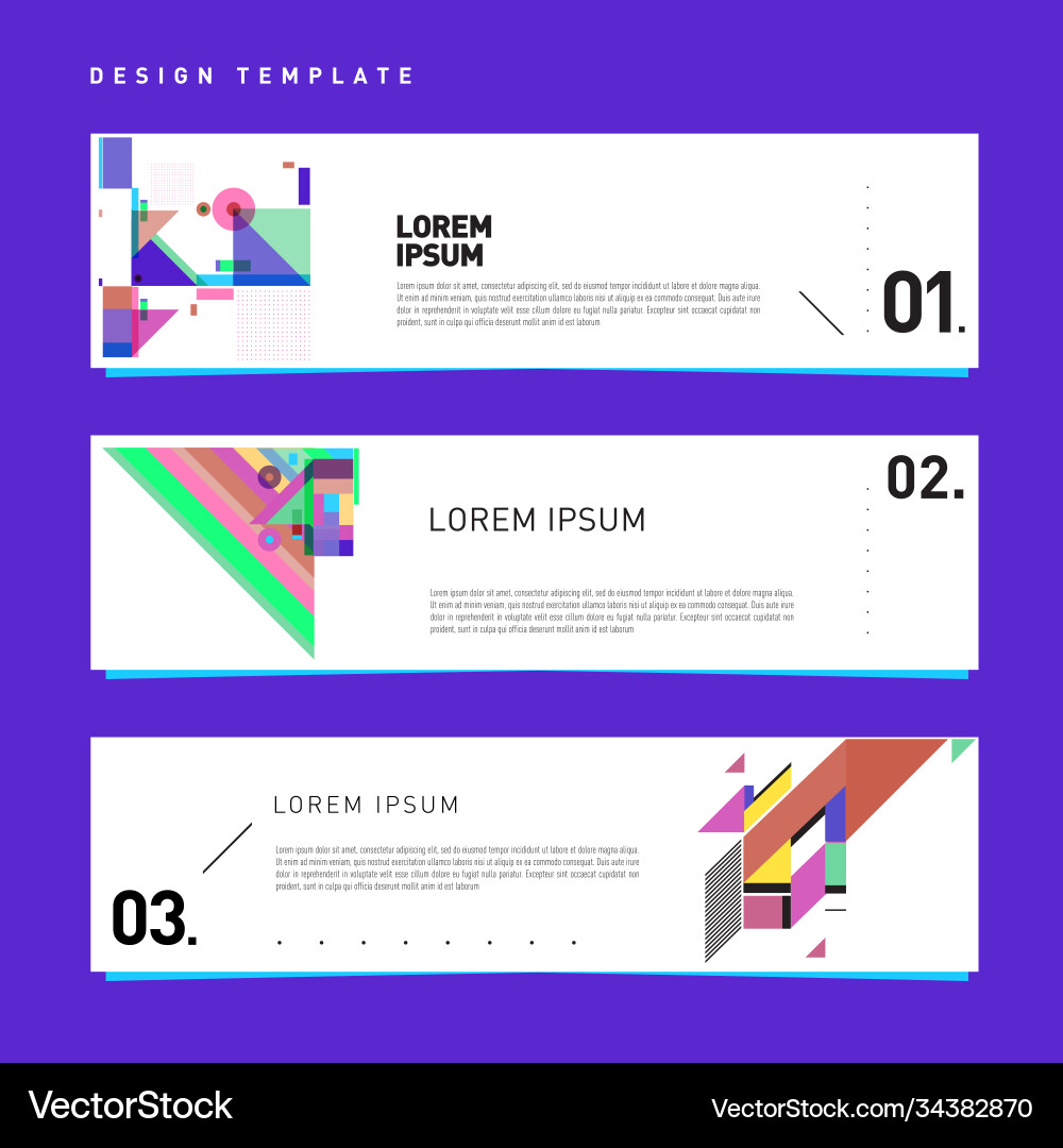 Set abstract banner web design template retro Vector Image