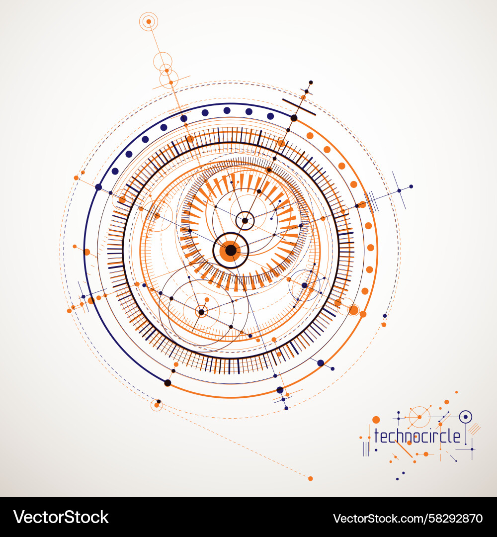 Technical Blueprint - Abstract System Vector Image