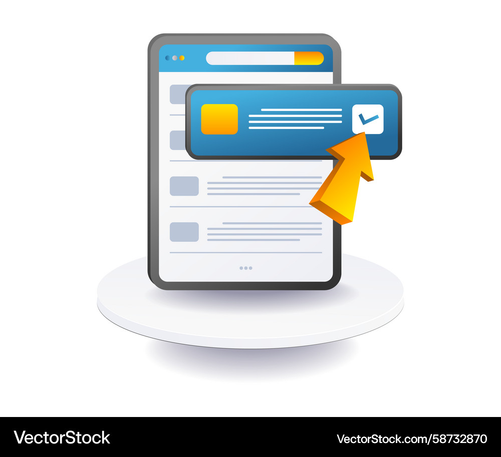 Technology Checkmark Button - App Approval Vector Image