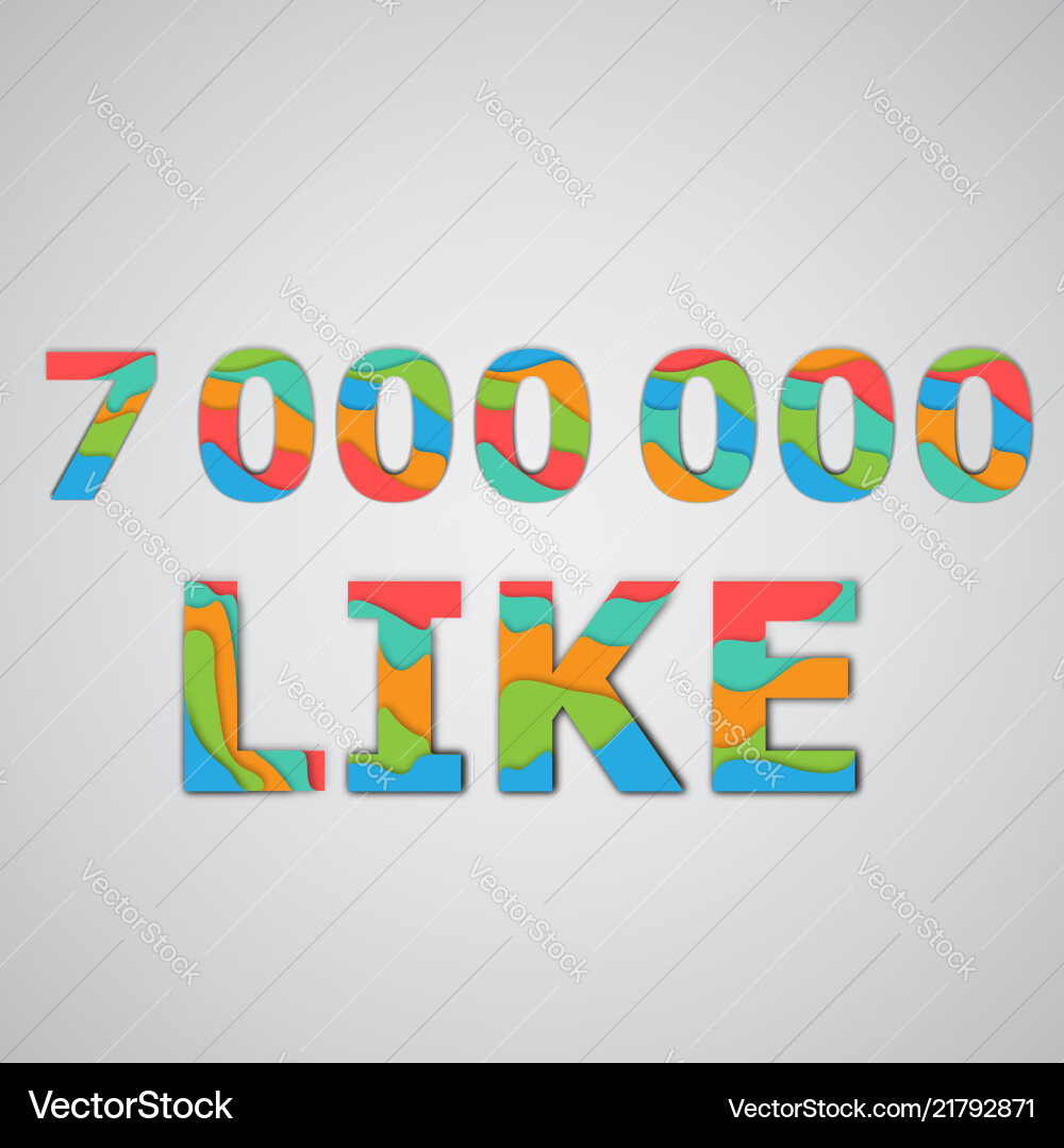 A number of likes made by colorful layered A number of likes made by colorful layered vector image