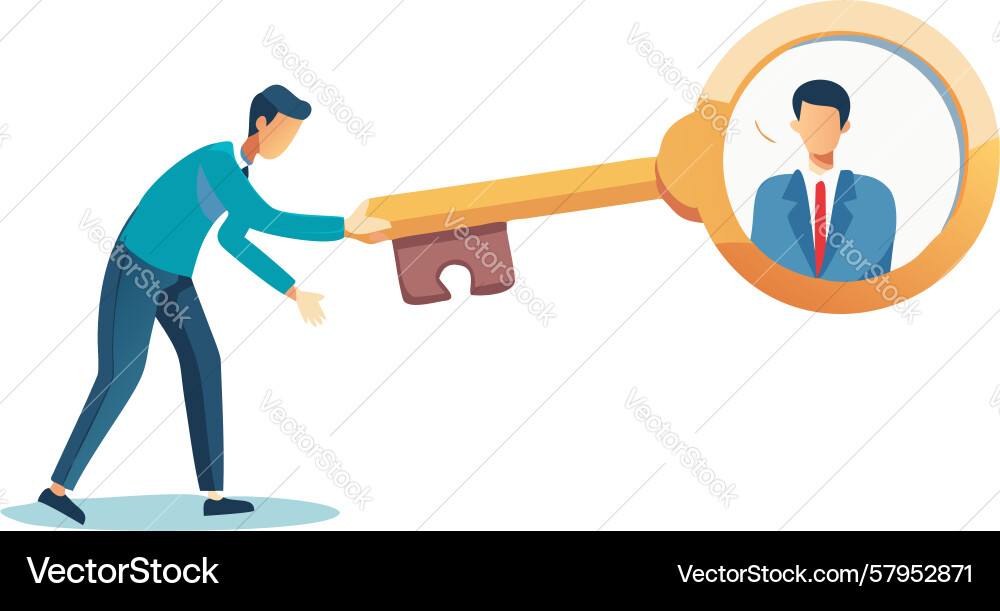 Accessing User Data – Key Icon vector image