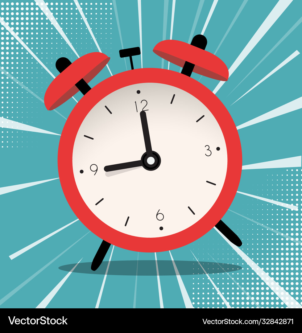 Alarm clock icon with speech bubble background Vector Image
