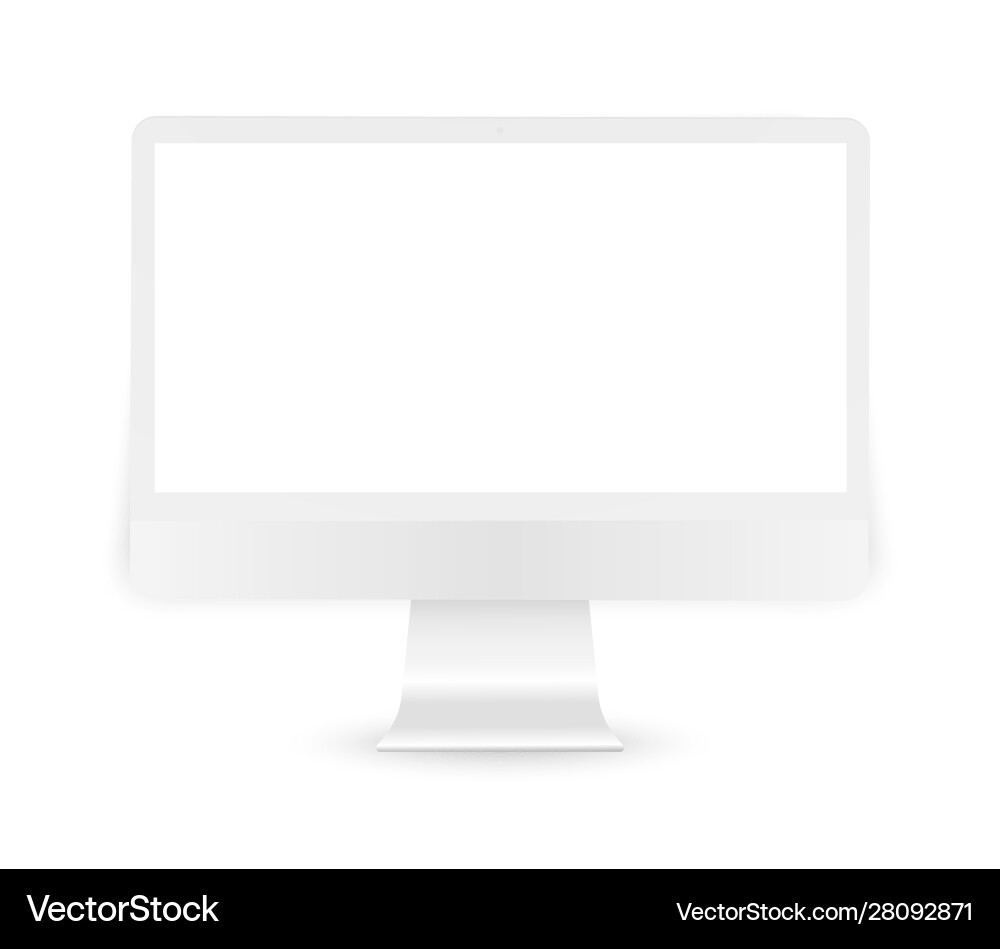 Computer display with blank screen pc monitor vector image
