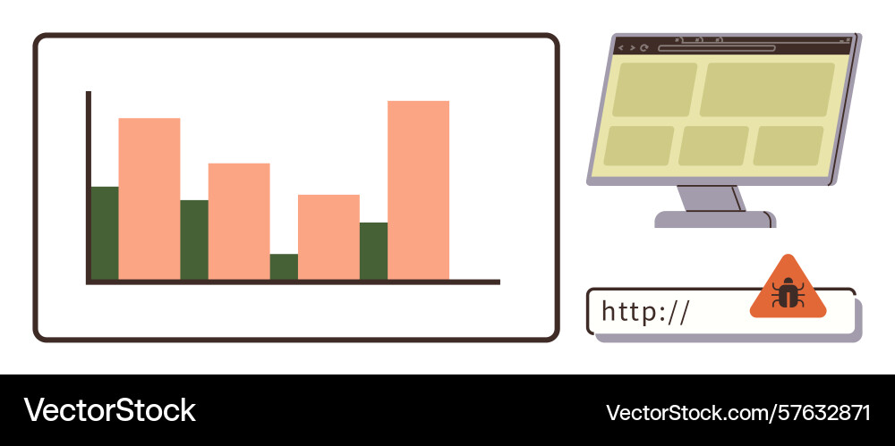 Data analysis with bar graph website monitoring Data analysis with bar graph website monitoring Vector Image
