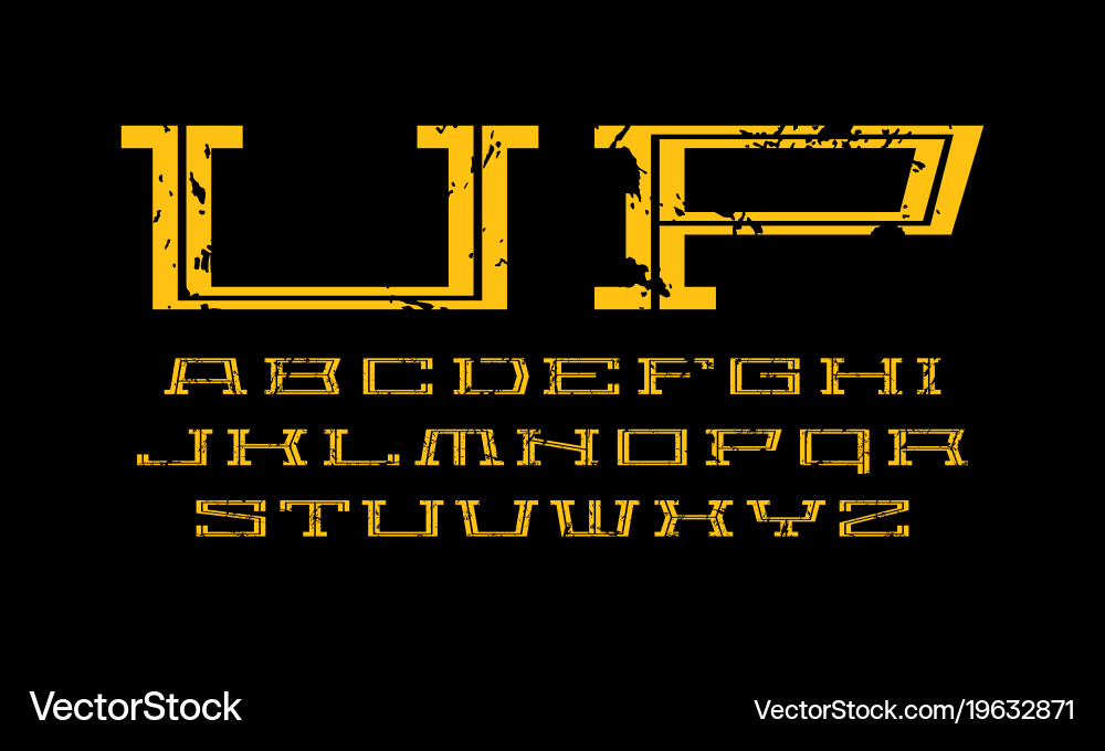 Decorative elongated serif font Royalty Free Vector Image