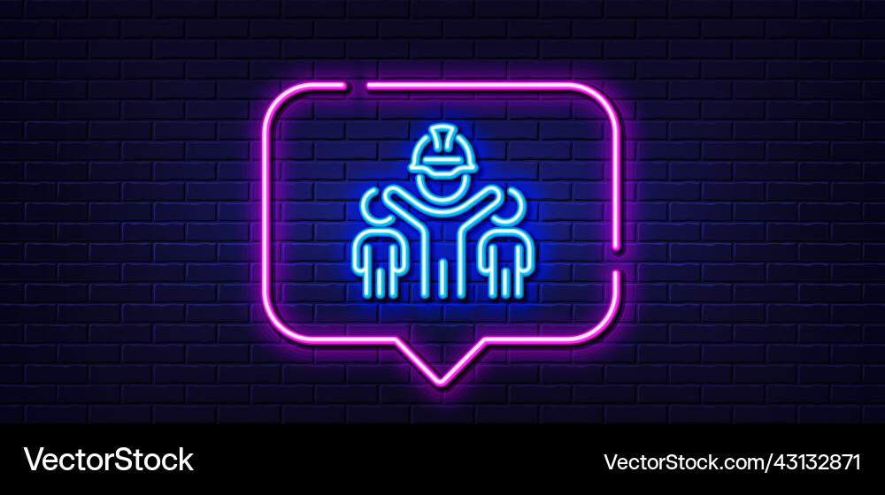 Engineering team line icon engineer or architect vector image