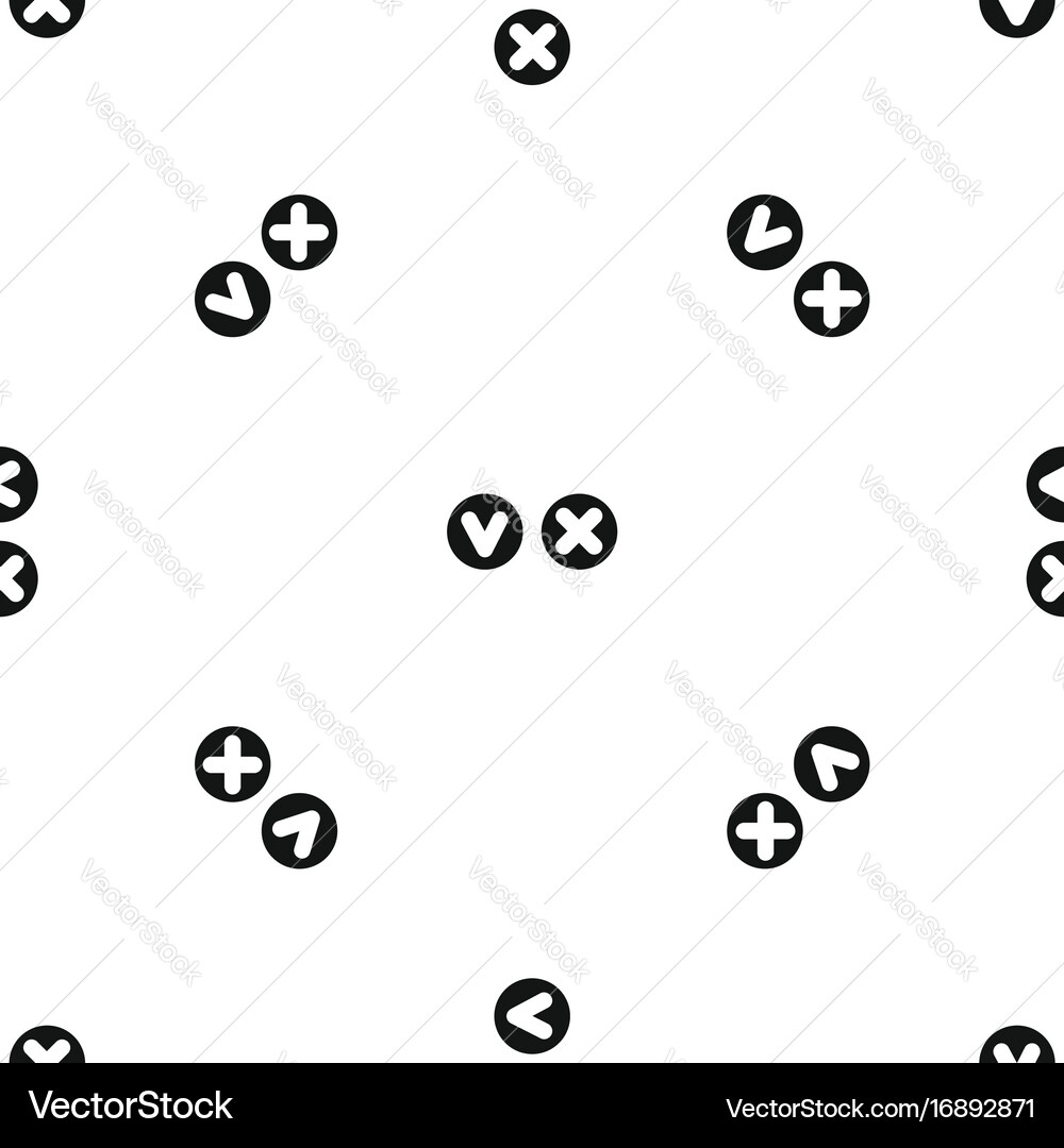 Fat tick and cross in circles pattern seamless Vector Image