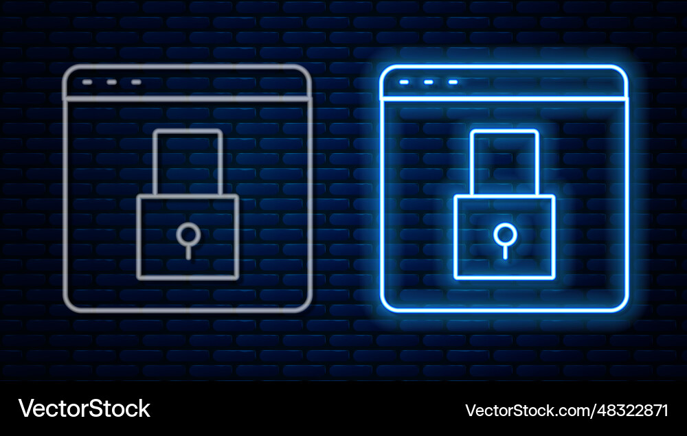 Glowing neon line secure your site with https ssl Glowing neon line secure your site with https ssl vector image