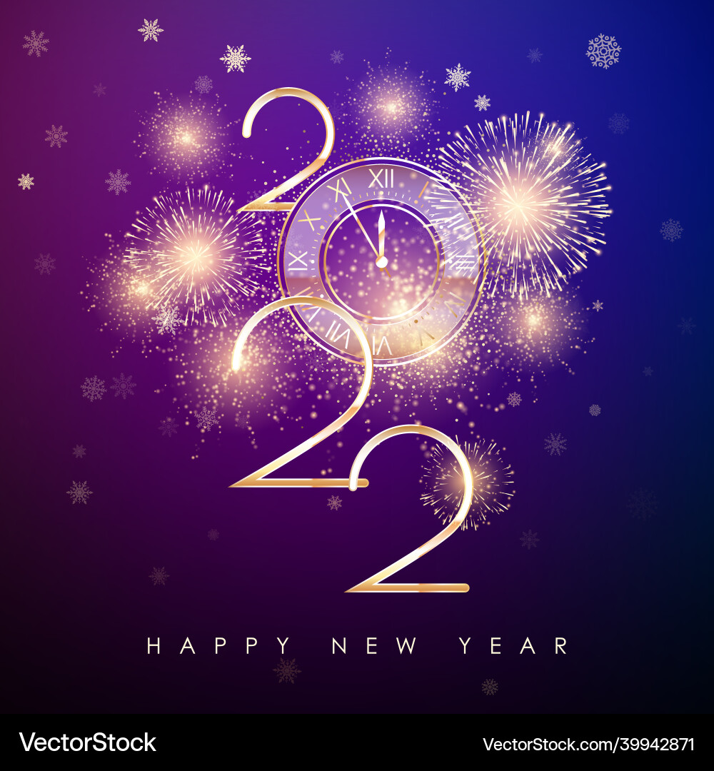 Happy new year 2022 years banner with golden Happy new year 2022 years banner with golden vector image