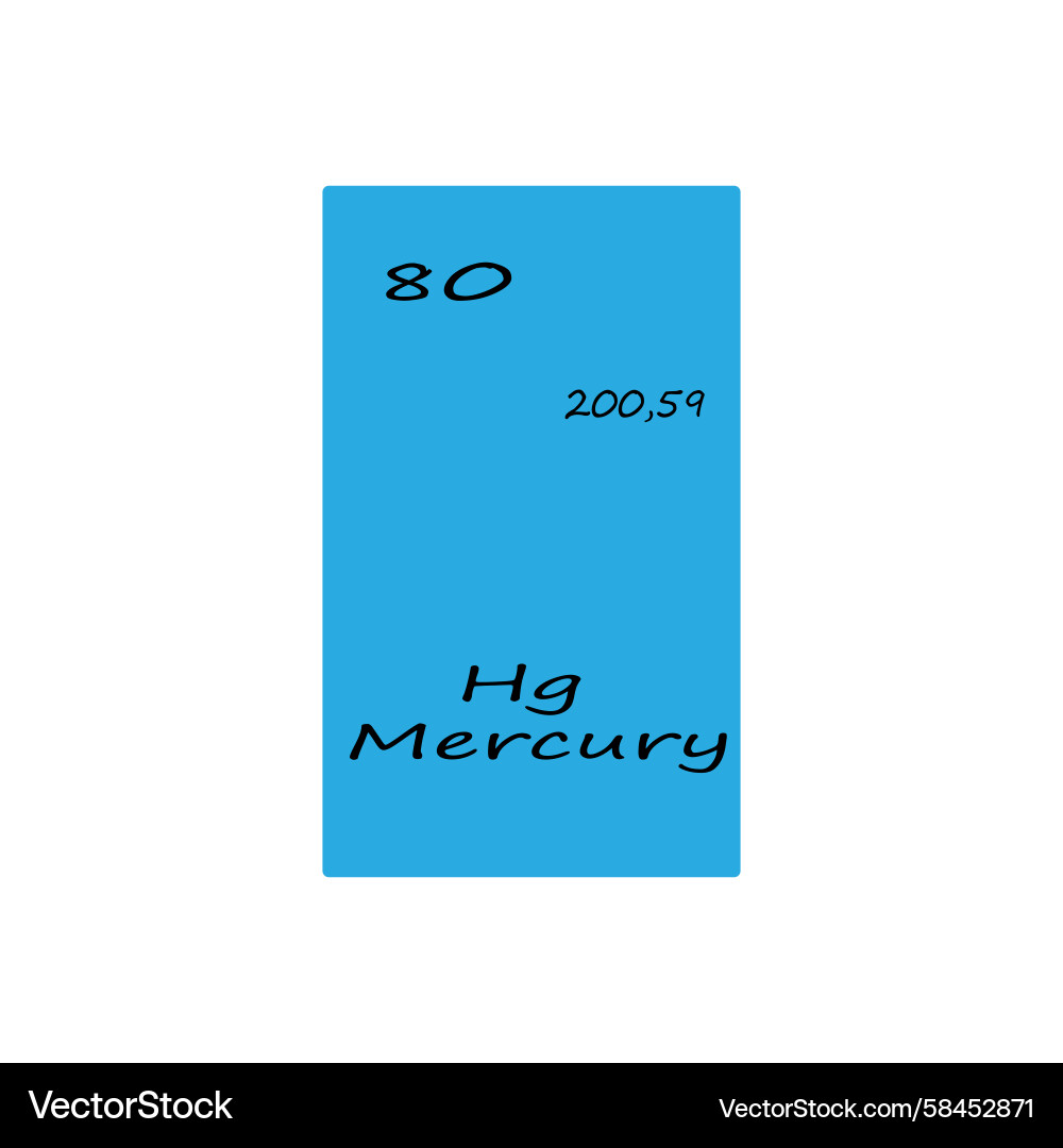 Mercury Element - Hg Symbol Vector Image