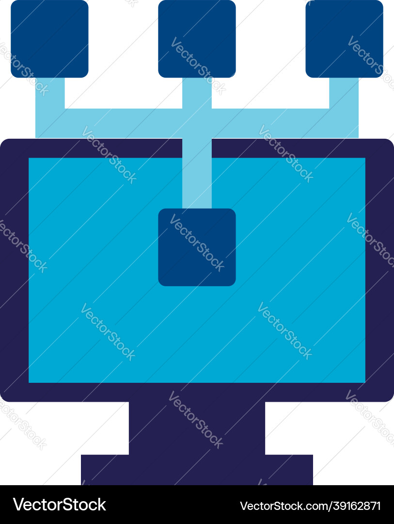 Monitor analytics on a white background Vector Image
