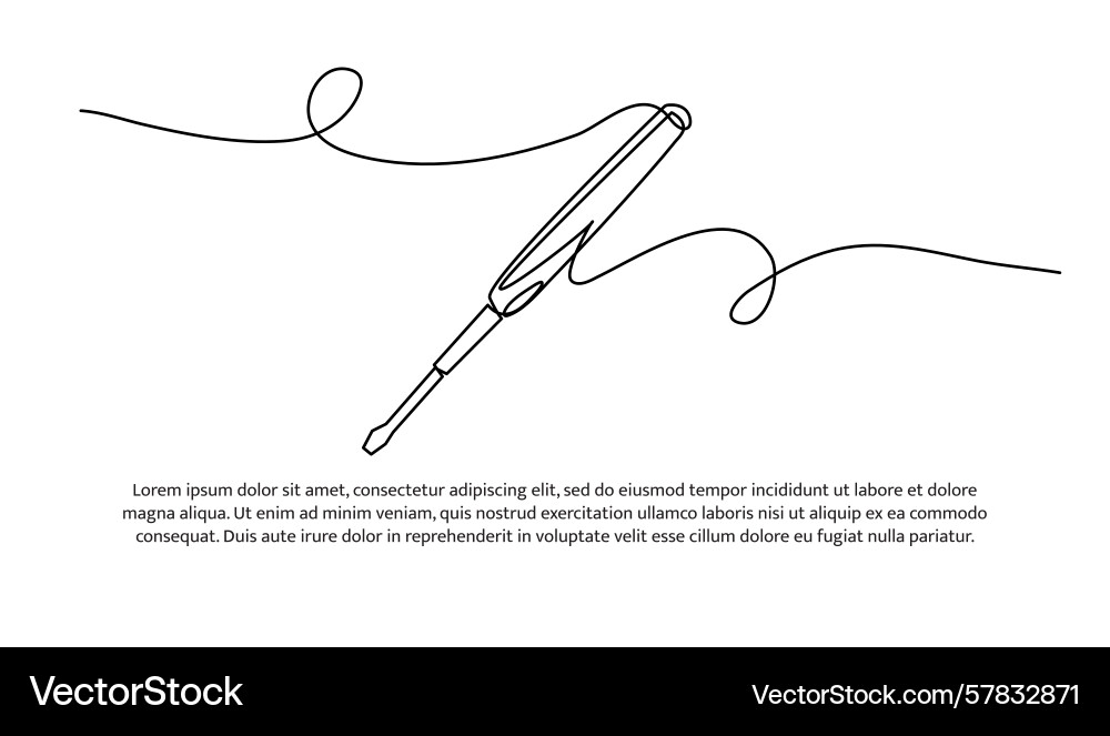One line of screwdriver abstract minimal Vector Image