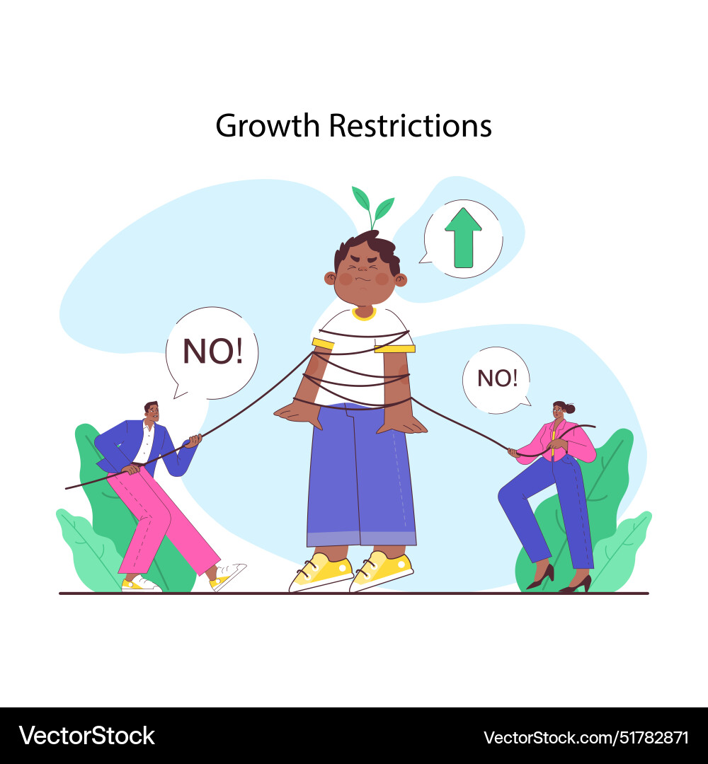 Overprotective parenting constrained child Overprotective parenting constrained child Vector Image