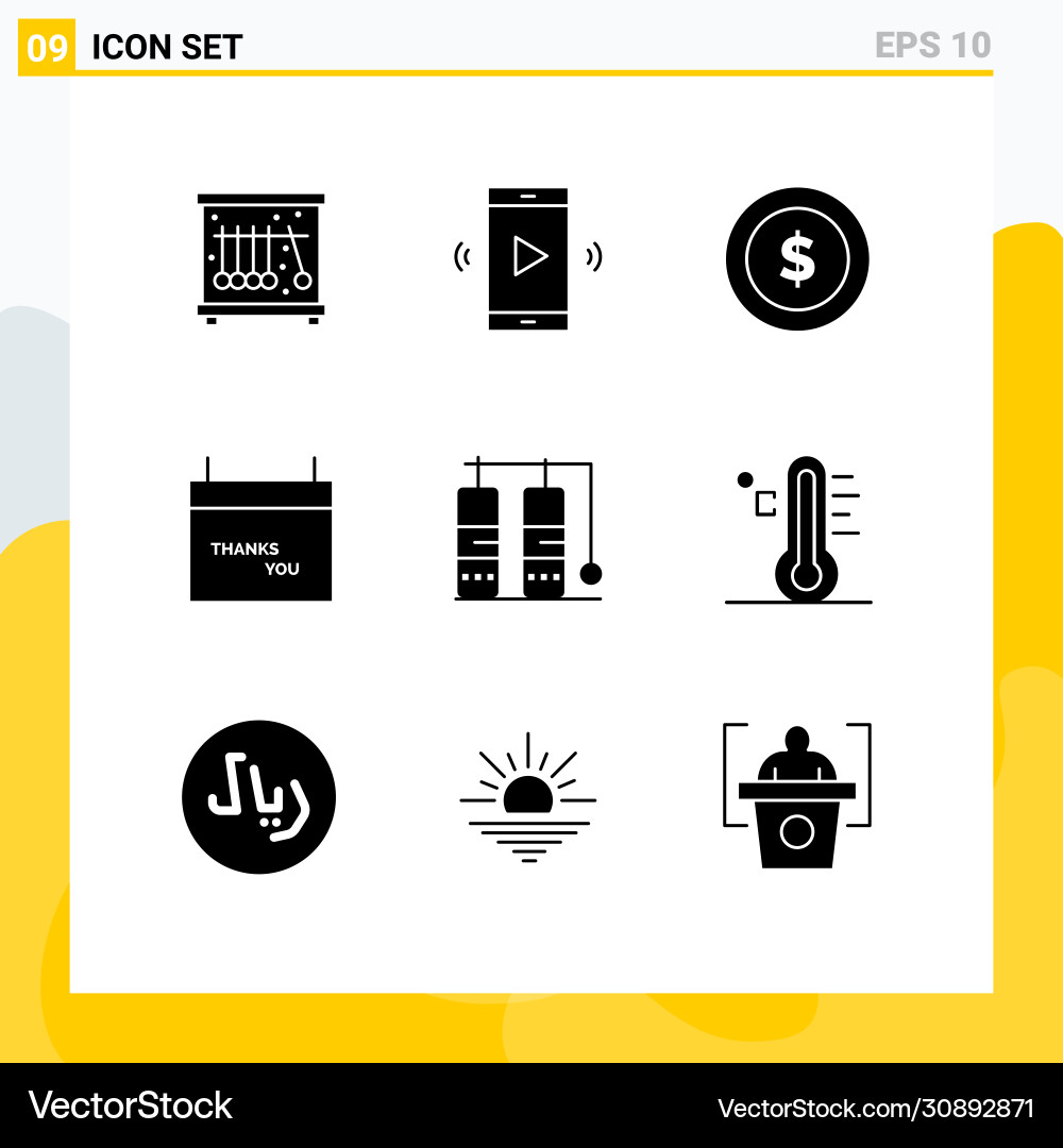 Pack 9 creative solid glyphs travel Vector Image