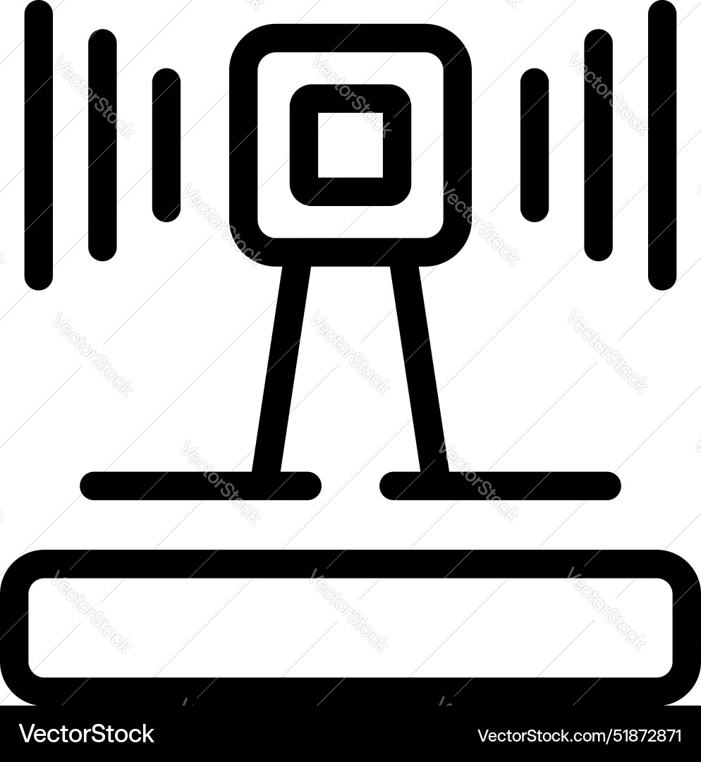 Parking sensor detecting car icon outline style Parking sensor detecting car icon outline style vector image