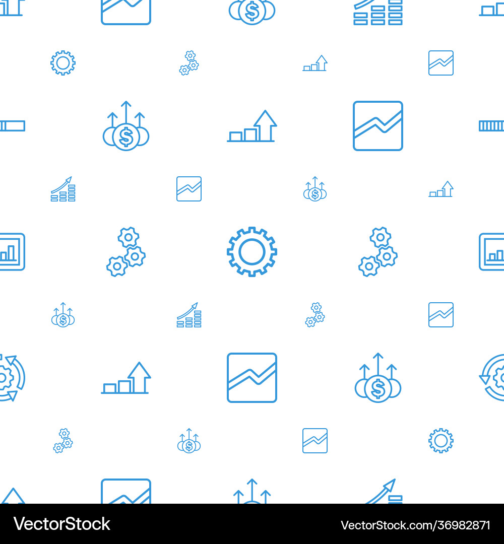 Progress icons pattern seamless white background vector image
